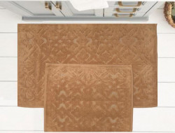 Набор ковриков для ванной хлопковый KARVEN KV420 LUNA кофейный 50х60 (1шт), 60х100 (1шт)