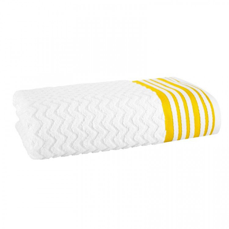 Полотенце махровое TAC LINE YELLOW бело-желтое 50х90