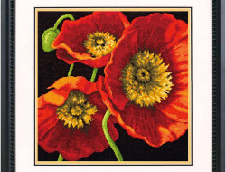Набор для вышивания DIMENSIONS 71-20073 Трио красных маков 35x35 см