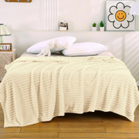 Плед фланелевый CRISTELLE STRIPE PREMIUM бежевый 150х200