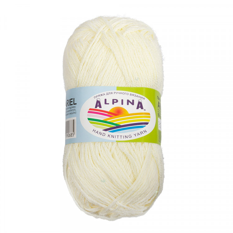 Пряжа ALPINA ARIEL №03 шампань 98% акрил, 2% пайетки 10 шт х 50 гр, 150 м +/- 10 м