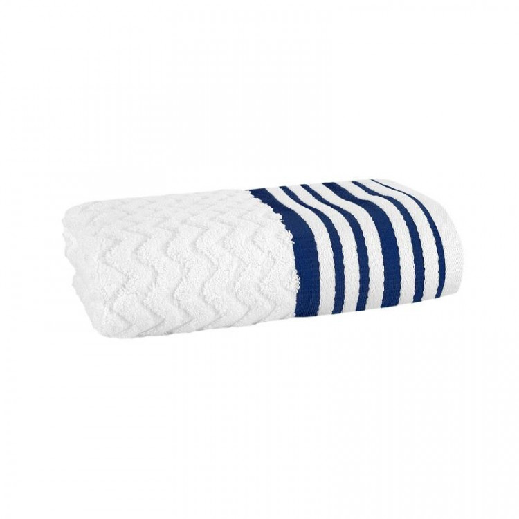 Полотенце махровое TAC LINE MAVI бело-синее 70х140