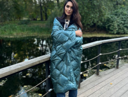 Дорожный плед-пончо пуховый GERMAN GRASS Travel Cape Plaid Grass Aqua 130х170
