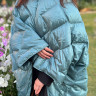 Дорожный плед-пончо пуховый GERMAN GRASS Travel Cape Plaid Grass Aqua 130х170