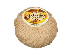 Пряжа ADELIA SANDRA №03 бежевая 50% шерсть, 50% акрил, 10 шт х 50 гр, 90 м +/- 4 м