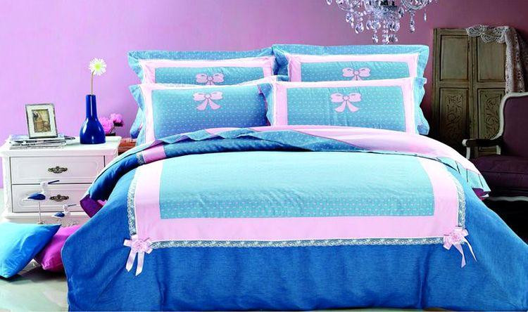 Постельное белье из сатина с вышивкой и гипюром CRISTELLE BEDING SET TCR04-01 евро