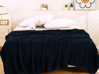 Плед фланелевый CRISTELLE STRIPE PREMIUM черный 150х200