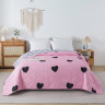 Покрывало стеганое из полисатина TANGO SIESTA Сердечки на розовом 160х220