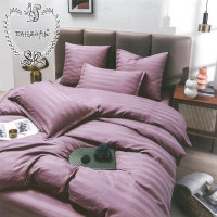 Постельное белье из страйп-сатина ПАНДОРА пыльная роза семейное