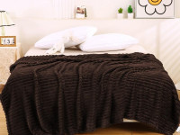 Плед фланелевый CRISTELLE STRIPE PREMIUM темно-коричневый 150х200