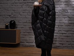 Дорожный плед-пончо пуховый GERMAN GRASS Travel Cape Plaid Grass Black 130х170