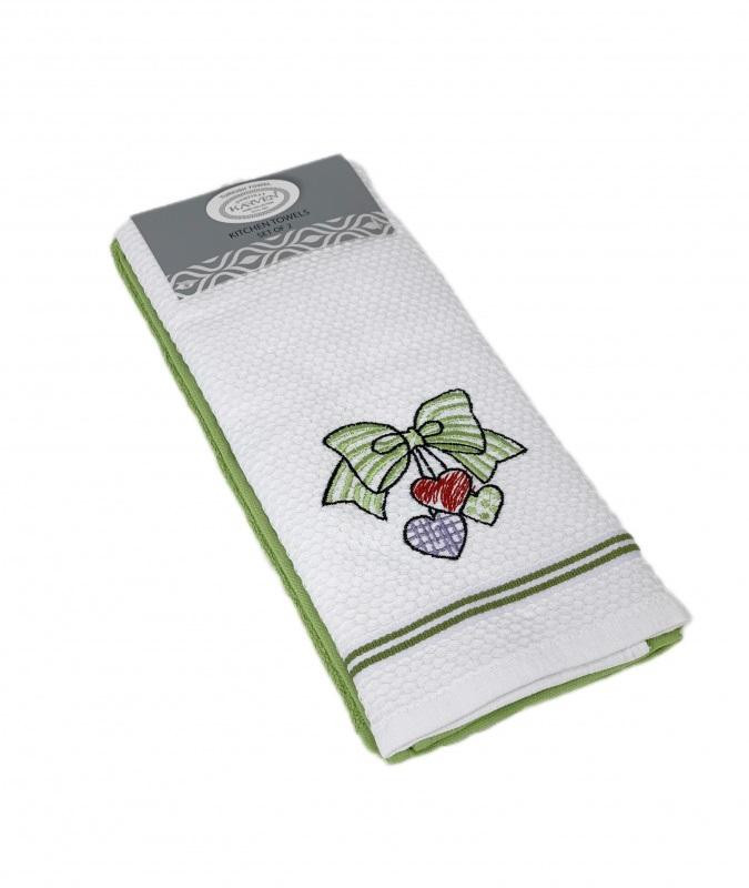 Набор кухонных полотенец хлопковых KARVEN HM770 ASKILI MUTFAK yesil-beyaz V1 40х60 (2шт)