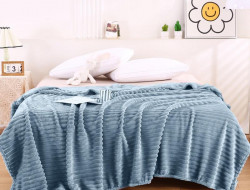 Плед фланелевый CRISTELLE STRIPE PREMIUM серо-голубой 200х220