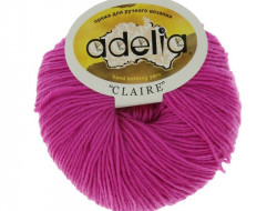 Пряжа ADELIA CLAIRE №206 ярко-сиреневая-розовая 50% шерсть, 50% акрил, 10 шт х 50 гр, 138 м +/- 5 м