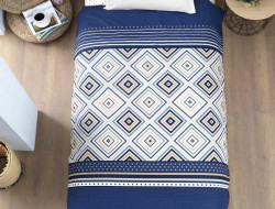 Постельное белье подростковое из ранфорса KARVEN YOUNG STYLE N022/1 LITTLE KING BLUE V-1 50х70 (1шт), 70х70 (1шт)