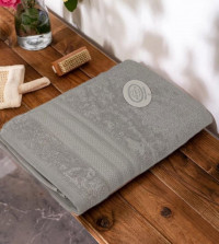 Полотенце махровое хлопковое KARVEN PETEK BORDUR DUZ H5160 LUX COTTON acik gri 70х140