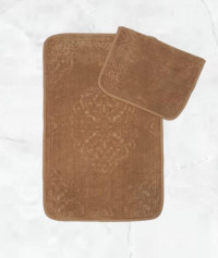 Набор ковриков для ванной хлопковый KARVEN KV423 ALA кофейный 50х60 (1шт), 60х100 (1шт)