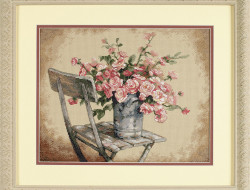 Набор для вышивания DIMENSIONS 35187 Розы на белом стуле 36x28 см