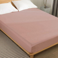 Простыня на резинке из сатина SAILID SL-20-180 бежево-розовая 180х200х25