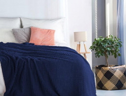 Плед однотонный фланелевый TANGO BARRETTA 06 синий 150х200