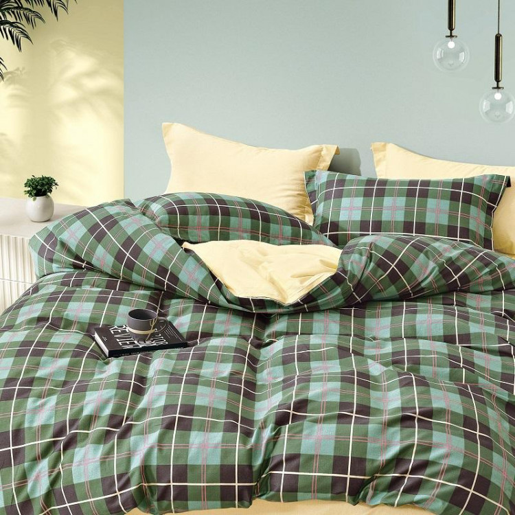 Постельное белье из сатина TANGO клетка 50х70 (2шт) 2-спальное