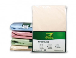 Простыня из сатина АЛЬВИТЕК бежевая 180х214