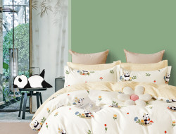 Постельное белье из твил-сатина TANGO панда на полянке 50х70 (2шт) 2-спальное