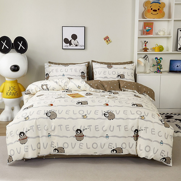 Постельное белье из сатина TANGO пингвины 70х70 (2шт) 1,5-спальное