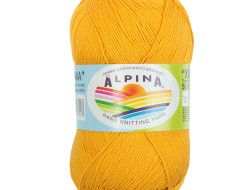 Пряжа ALPINA XENIA №016 темно-желтая 100% мерсеризованный хлопок 10 шт х 50 гр, 240 м +/- 10 м