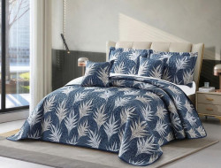 Покрывало с наволочками тонкое из полисатина TANGO LAFAYETTE листья 240х260