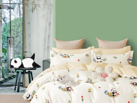Постельное белье из твил-сатина TANGO панда на полянке 70х70 (2шт) 2-спальное