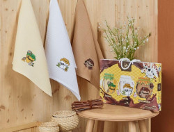 Набор кухонных полотенец вафельных хлопковых NILTEKS HM758 МЕД V4 40х60 (3шт)