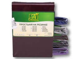 Простыня на резинке из сатина АЛЬВИТЕК черешня 90х200х25