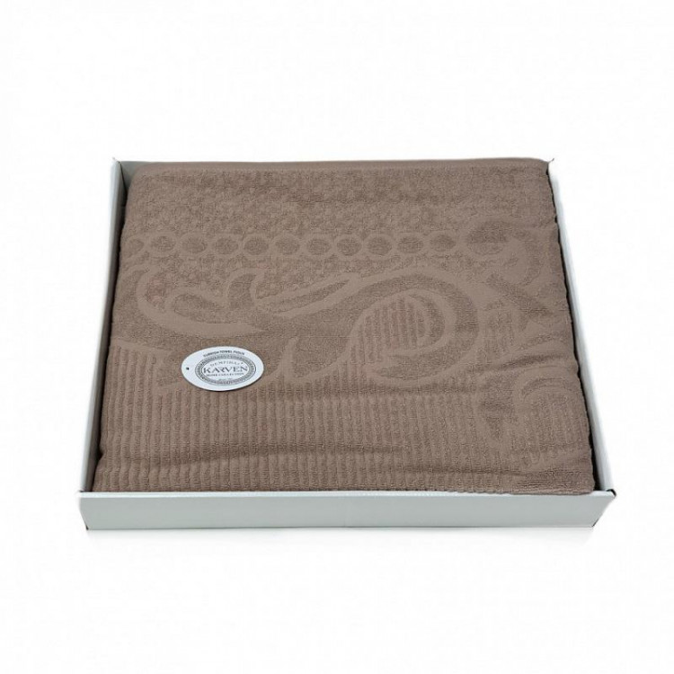 Плед из хлопка махровый KARVEN P960 ESTER V6 капучино 160х220