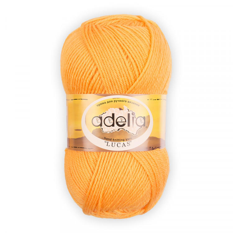 Пряжа ADELIA LUCAS №03 ярко-желтая 70% шерсть, 30% акрил, 5 шт х 100 гр, 218 м +/- 10 м