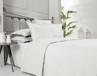 Постельное белье из страйп-сатина SAREV FANCY N179 STRIPE V11-BEYAZ 50х70 (1шт) 1,5-спальное