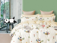 Постельное белье из твила TANGO панда на полянке 50х70 (2шт), 70х70 (2шт) евро