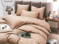 Постельное белье из страйп-сатина ПАНДОРА капучино 2-спальное