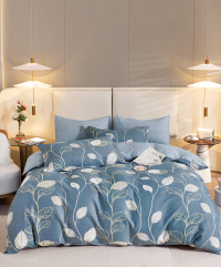 Постельное белье из твил-сатина TANGO листочки 50х70 (2шт) 2-спальное