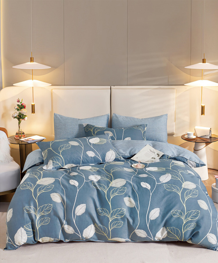 Постельное белье из твил-сатина TANGO листочки 50х70 (2шт) 2-спальное