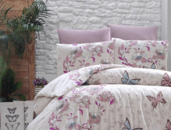 Постельное белье из ранфорса KARVEN N023 KELEBEK POWDER 50х70 (2шт), 70х70 (2шт) евро