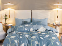 Постельное белье из твил-сатина TANGO листочки 70х70 (2шт) 2-спальное