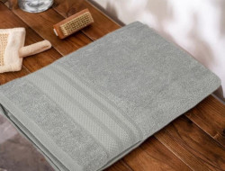 Полотенце махровое хлопковое KARVEN PETEK BORDUR DUZ H5160 LUX COTTON a-mavi 70х140