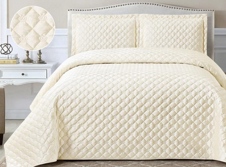 Покрывало с наволочками тонкое из велюра TANGO FRENCH CROWN FC-06 240х260