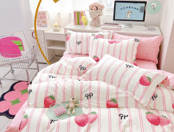 Постельное белье из твил-сатина TANGO клубнички 50х70 (2шт) 2-спальное