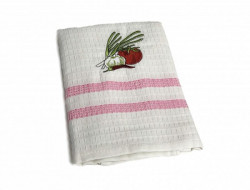 Набор кухонных полотенец вафельных хлопковых KARVEN HM779 ПОМИДОР-ПЕРЕЦ V2 розовый 50х75 (12шт)