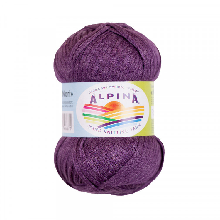 Пряжа ALPINA NORI №09 фиолетовая 56% акрил, 44% хлопок 10 шт х 50 гр, 100 м +/- 5 м