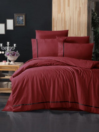 Постельное белье из DELUXE DARK ранфорса KARVEN N028 ALISA RED 50х70 (2шт) 1,5-спальное