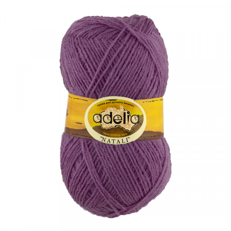 Пряжа ADELIA NATALI №08 темно-сиреневая 100% акрил, 10 шт х 50 гр, 300 м +/- 10 м