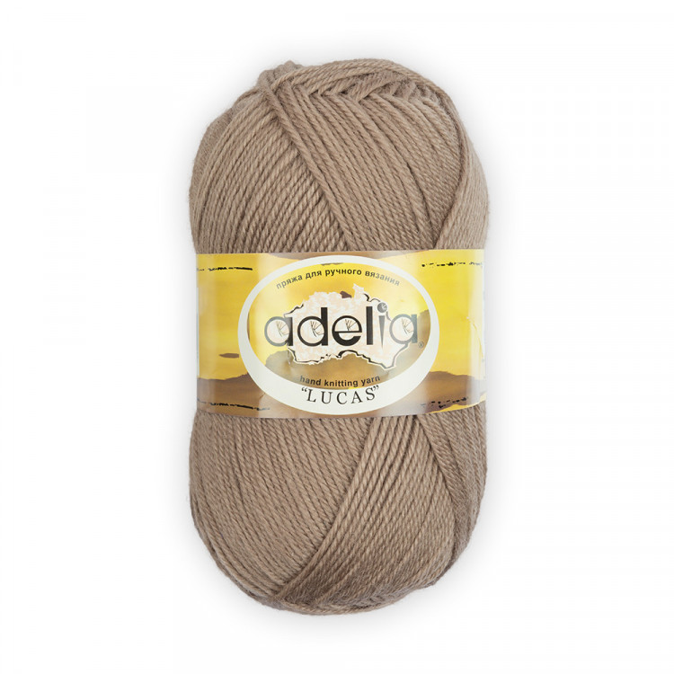 Пряжа ADELIA LUCAS №15 бежевая 70% шерсть, 30% акрил, 5 шт х 100 гр, 218 м +/- 10 м